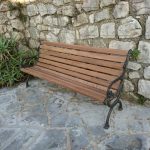 banc de jardin rénové en teck